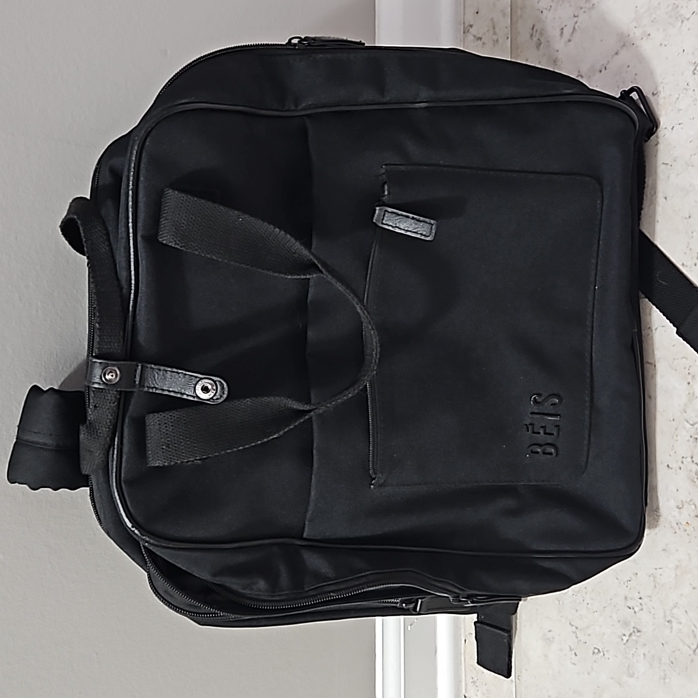 BEIS black expandable backpack